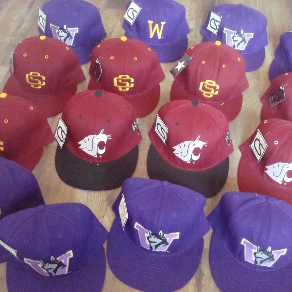LOT OF 16 HATS WASHINGTON STATE USC TROJANS 80S VINTAGE HAT CAP ... 6 7/8.